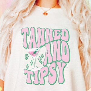 Tanned And Tipsy SVG, Summer Svg, Beach Summer Svg, Beach Shirt Png, Summer Vibe Svg, Bride Svg, Beach Party Svg Cut File For Cricut