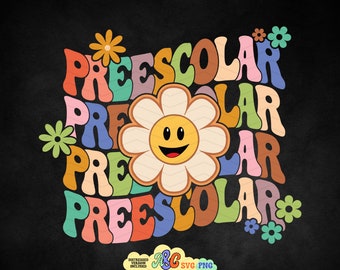 Maestra Png, Maestra Svg, Preescolar Svg, Preschool Svg, Groovy Teacher Sublimation Design, Retro Flower Png, Teacher Life Svg Cut File