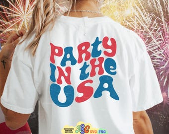 Groovy Party in the USA Svg Png, Retro Merica Svg, Fourth of July Svg, Boho Patriotic Svg, Independence Day Svg, Happy 4th Of July Svg