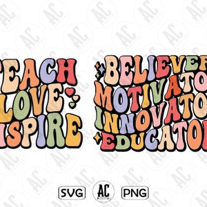 Retro Teacher SVG Bundle, School Svg, Groovy Back to School Svg ...