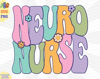 Neuro enfermera svg, neurología enfermera svg, accidente cerebrovascular enfermería svg, neurólogo svg, neuro enfermera de la UCI svg, enfermera groovy svg archivo de corte para cricut