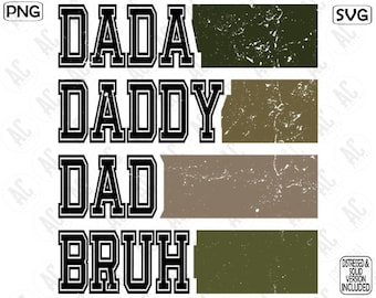 Dada Daddy Dad Bruh geschnitten Datei, Dada Daddy Dad Bruh Png, Vatertag Png, Vatertag geschnitten Datei, Vater Sublimation Design
