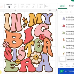 In My Big Sister Era Svg Bundle, Big Sister Shirt Svg, Floral Toddler ...