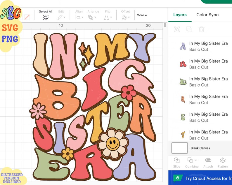 In My Big Sister Era Svg Bundle, Big Sister Shirt Svg, Floral Toddler ...