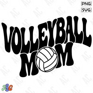 Volleyball Mom Svg, Volleyball Mom Png, Volleyball Svg, Volleyball Png, Retro Volleyball Sublimation Design, Groovy Volleyball Cut File