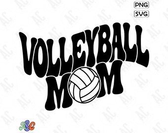 Mamá de voleibol Svg, Mamá de voleibol Png, Voleibol Svg, Voleibol Png, Diseño de sublimación de voleibol retro, Archivo de corte de voleibol Groovy