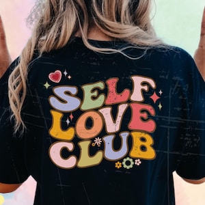 Club de amor propio groovy PNG, Club de amor propio retro SVG, Salud mental SVG, Amor propio SVG, Sublimación de amor propio, Archivo de corte para Cricut