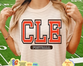 CLE Football Svg, CLE Football Png, Airport Code Svg Png, Airport Tag Svg, Football Png, Football Mom Svg Cut File, Game Day Varsity Svg