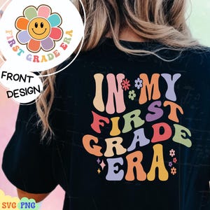 Png groovy à l&#39;époque de la première année, Sublimation pour la rentrée rétro, Svg époque 1re année, Png époque enseignant, Svg époque prof