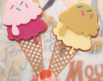 Ice Cream Brooches
