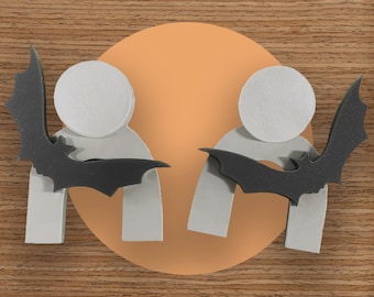 Autumn/Halloween Laser-cut Bat Arch Earrings