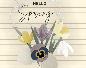 Spring has Sprung Acrylic Necklace.