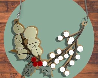 Winter/Festive Christmas Laser-cut Necklace