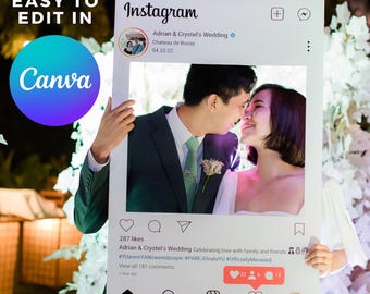 Customizable Instagram Frame, Canva Template, DIY Photo Booth Prop (Digital Download)