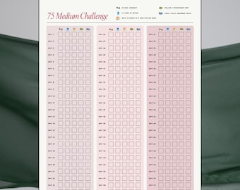 75 Medium Challenge Tracker – Minimalist Printable (PDF)