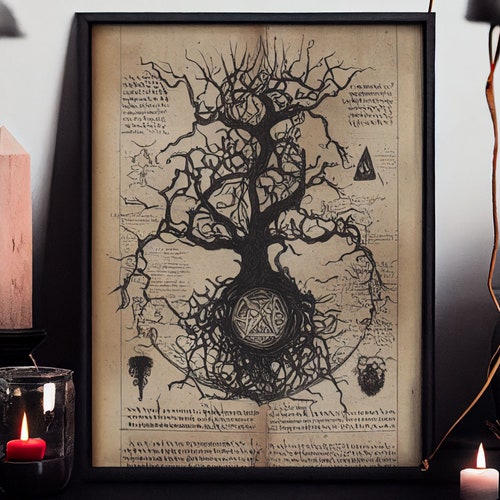 Witchy Art Print Tree of Life Occult Art Decor Poster - Etsy Australia