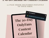 OnlyFans Content Calendar | 30 Day Planner | Content Ideas & Posting Schedule for Creators (PDF)