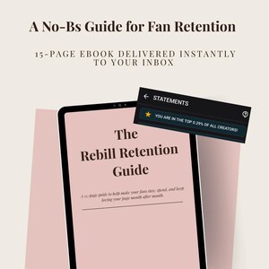 OnlyFans Rebill Retention Guide | How to Keep Subscribers & Increase Recurring Tips | Strategy eBook for Adult Creators
