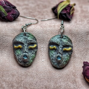 Handmade Forest Silence Earrings, Sculpted Resin With Tree Branch Design, Unique Accessory for Nature Lovers.