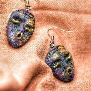 Handmade Forest Silence Earrings, Sculpted Resin With Tree Branch Design, Unique Accessory for Nature Lovers.