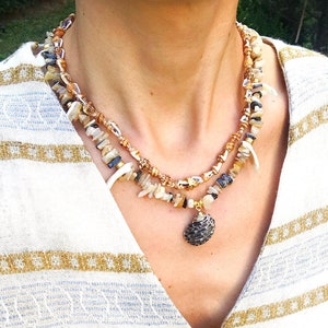 Sea Shell Necklace, Natural Sea Shell Necklace, Beach Necklace, Handmade Shell Choker, Natural Conch, Summer Jewelry, Ocean Choker Necklace