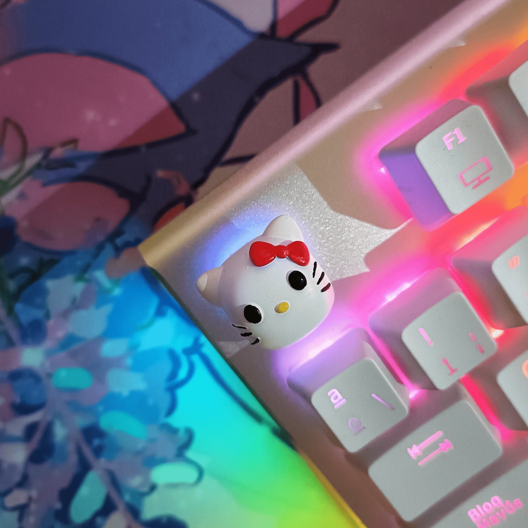 Hello Kitty Keycap, Sanrio Keycap, Artisan Keycap, Custom Keycaps