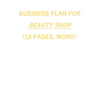 Business plan for Beauty Shop (Word, editable)