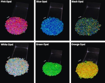 Crushed Ethiopian Opal Coarse Gemstone Powder 3 to 6 MM Sparkling Multi Fire Opal Premium Inlay Material Coarse for Ring & Woodwork Inlay
