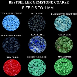 Best Selling Crushed Gemstone Coarse 0.5-1 MM Raw Stone Dust Powder For Ring Inlay, Woodworking, Painting Gemstone All Healing Stone Powder