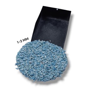 Poudre de pierre gemme grossière de Larimar concassée Poudre de pierre de guérison Larimar 1-3 MM Parfait pour le travail du bois Poudre de pierre d'art en résine d'incrustation d'anneaux