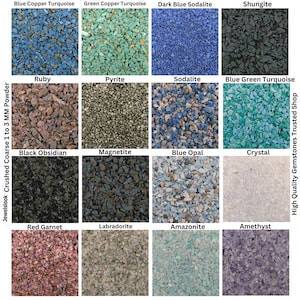 Crushed Stone Coarse Powder 75+ Healing Stone Powder Crushed 1-3 MM Ring Inlay Woodwork Inlay Pigment Powder,Resin Painting Crafts Powder