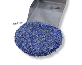 Zerkleinerte natürliche Lapislazuli Edelstein Grob 0,5-1MM Großhandel Pulver Stein Inlay Pulver Granat Sand Für Holzarbeit Inlay Stein Heilpulver