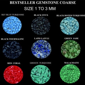 Best Selling Crushed Gemstone Coarse 1-3 MM Raw Stone Dust Powder For Ring Inlay, Woodworking, Painting Gemstone All Healing Stone Powder