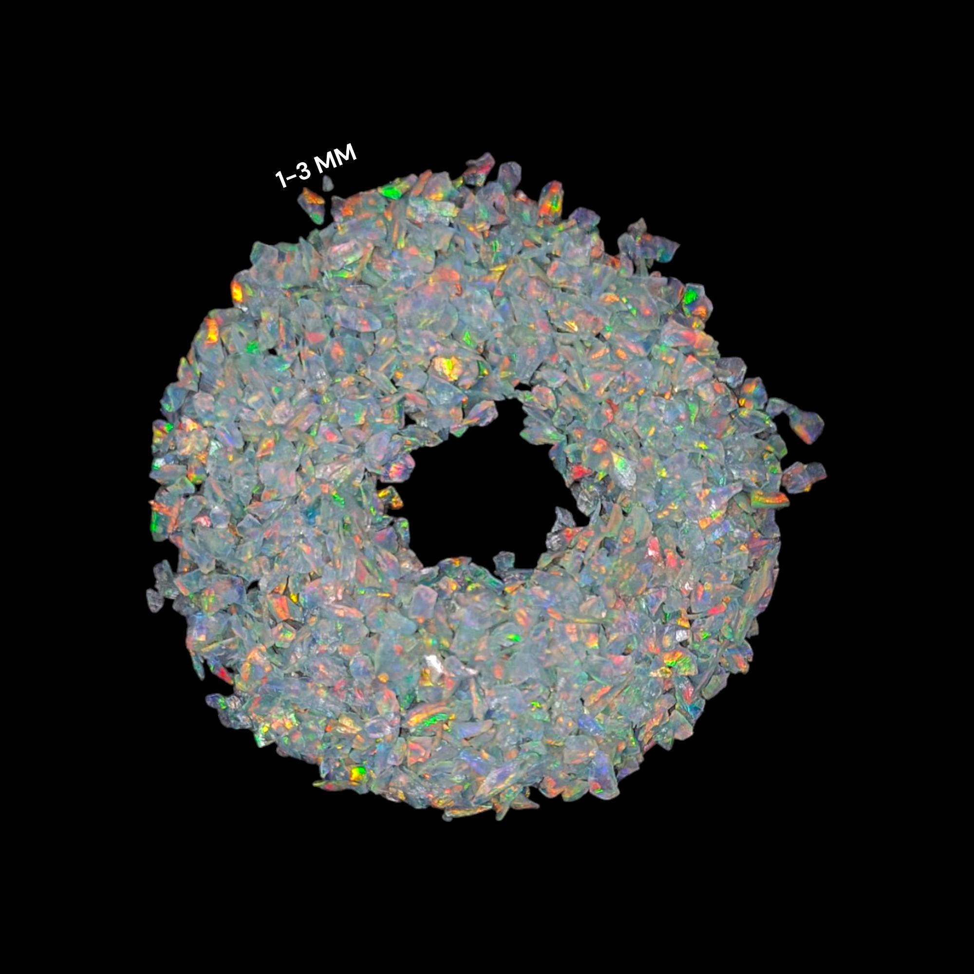 AAA Grade Crushed Opal Gemstone Coarse Powder 0.5-1 MM Premium Inlay Material Welo Fire Opal With Sparkling Chiller Effect Opal Crush Coarse