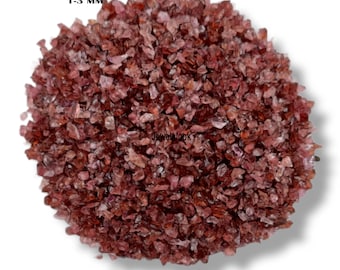 Zerkleinerte Roter Granat Edelstein Grob 1 bis 3 MM Roter Granat Pulver für die Herstellung von Schmuck, Ring Inlay, Holzarbeit Kunst, Steinheilung Pulver