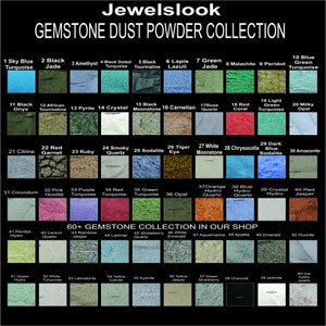 60 Gemstone Crushed Stone Collection | Turquoise, Opal, Quartz, Jade, Coral, Tourmaline Inlay Stone Crushed for Jewelry Art Ring inlay