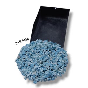 Poudre de pierre gemme grossière de Larimar concassée Poudre de pierre de guérison Larimar 3-5 MM Parfait pour le travail du bois Poudre de pierre d'art en résine d'incrustation d'anneaux