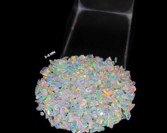 Premium geplet wit opaal grof edelsteenpoeder 3-6 mm sprankelend multi-vuuropaal Premium inlegmateriaal voor sieraden en houtwerkinlegwerk