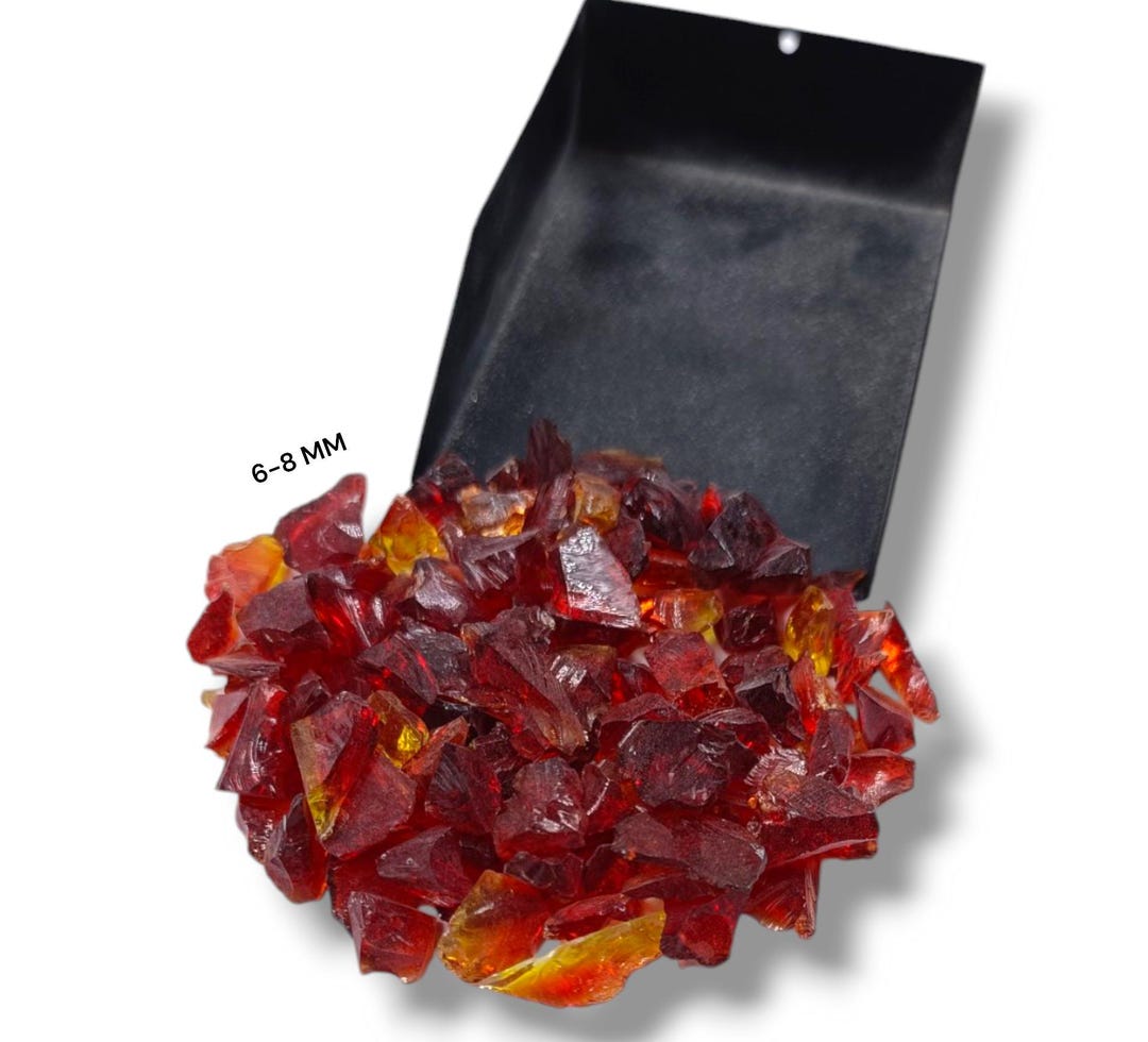 Red Hydrostone Crushed Red Hydro Quartz Coarse Gemstone Powder 6-8 MM Healing Stone ...