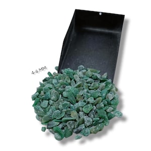 AAA+ Premium Crushed Green Jade Coarse Natural Healing Stone Powder 4-6 MM Green Jade Woodworking and Ring, Resin Inlay Stone Inlay Powder
