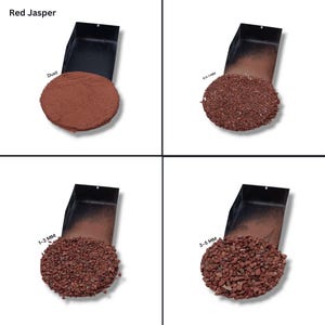 Geplette rode jaspis Grof edelsteenpoeder Alle maten Perfect voor steen Inlegsel Natuurlijk geplette jaspis Grof houtwerkinlegsel Genezende steenpoeder