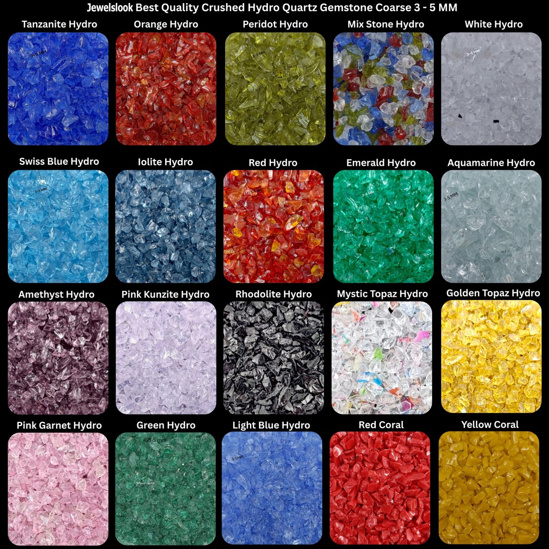 Quartz Inlay Crushed All Hydro Quartz Coarse Gemstone Powder 3-5 MM Available All ...