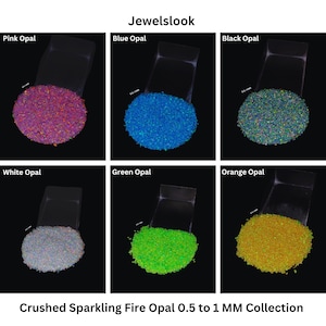 Crushed Ethiopian Opal Coarse Gemstone Powder 0.5-1 MM Sparkling Multi Fire Opal Premium Inlay Material Coarse for Ring & Woodwork Inlay