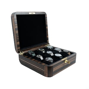 9 Watch Capacity Ebony Watch Organizer  Ebony Watch Box  Ebony Watch Holder  Luxury Watch Box  Best Watch Box The Best christmas gift idea