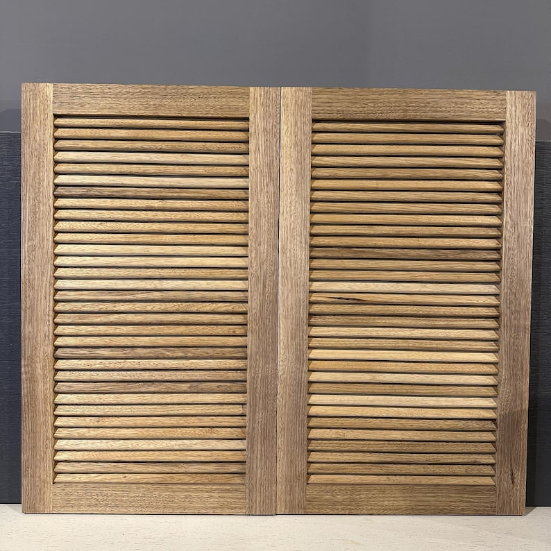 Handcrafted Limba Wood Louvered Cabinet Door: Custom Size - Etsy Canada
