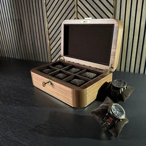 Organizer in noce per 6 orologi Scatola per orologi da uomo Scatola per orologi in noce Regalo unico per uomo La migliore scatola per orologi regalo di San Valentino