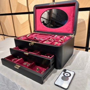 Luxury Wedding Gift Best Jewelry Box Oak Jewelry Box Modern Jewelry Box Unique Jewelry Case Wooden Jewelry Box best christmas gift idea