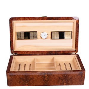 Humidor in legno di radice di quercia Scatola per sigari di lusso Cigar Depot Scatola per sigari fatta a mano di alta qualità Cigar Depot Idea regalo di Natale Regalo per lui