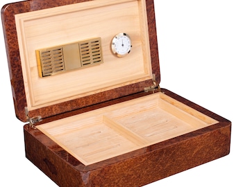 Oak Wood Humidor, Luxury Cigar Box Cigar Storage High Quality Cigar Storage Best Gift for Him  Christmas Gift Ideas  Best Gift