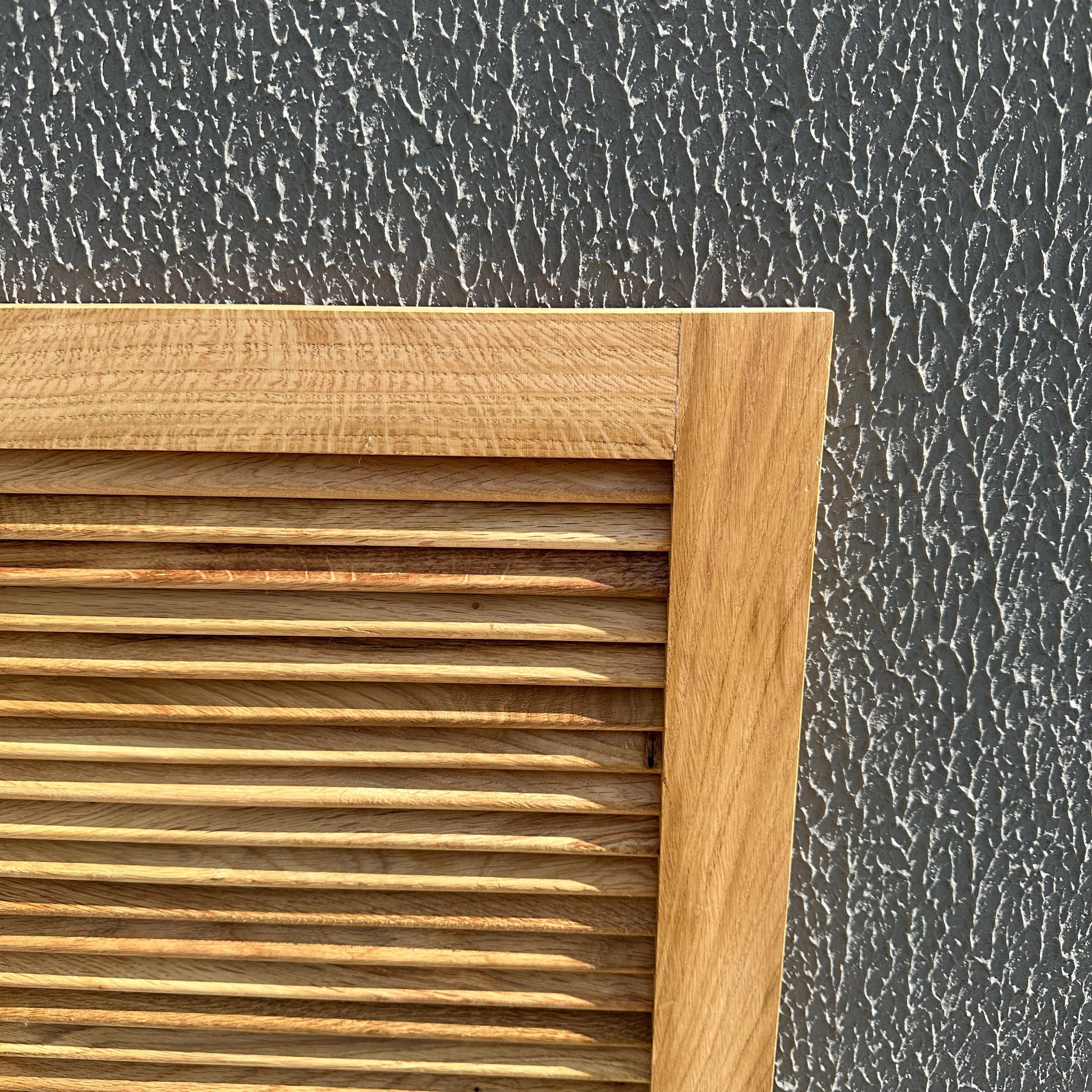 Custom-sized Oak Wood Shutter Doors | Custom-made Louvered Cabinet ...